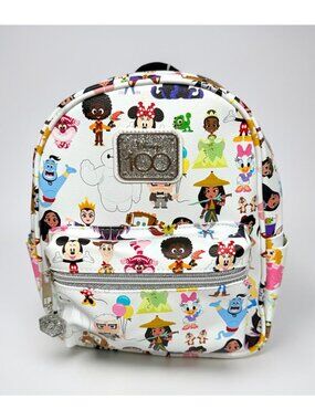 Disney/Pixar 100th Anniversary Mini Backpack w/Glitter Logo  & Zipper Pull NWT